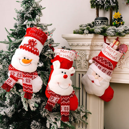 Christmas Stocking Santa Claus Reindeer Snowman Xmas Stocking Gift Bag Xmas Tree DIY Decoration Plu 1