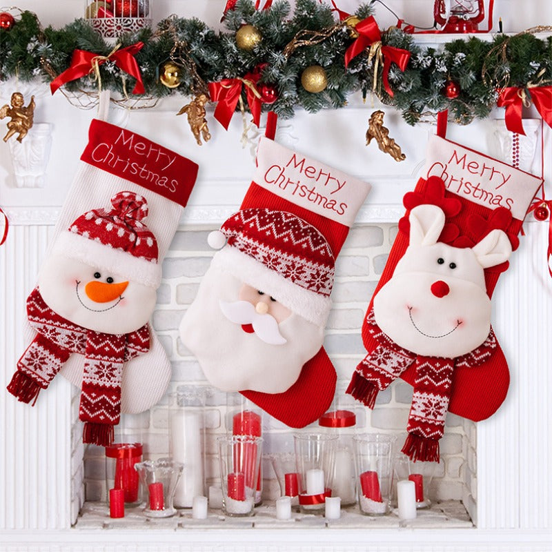 Christmas Stocking Santa Claus Reindeer Snowman Xmas Stocking Gift Bag Xmas Tree DIY Decoration Plu 2