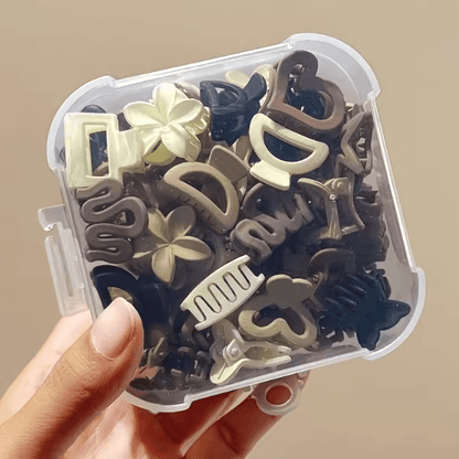 Beige Mini Hair Clip Set