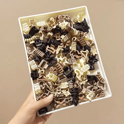 Beige Mini Hair Clip Set 1