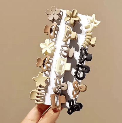 Beige Mini Hair Clip Set 2
