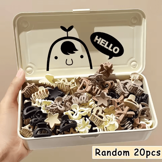 Beige Mini Hair Clip Set 6