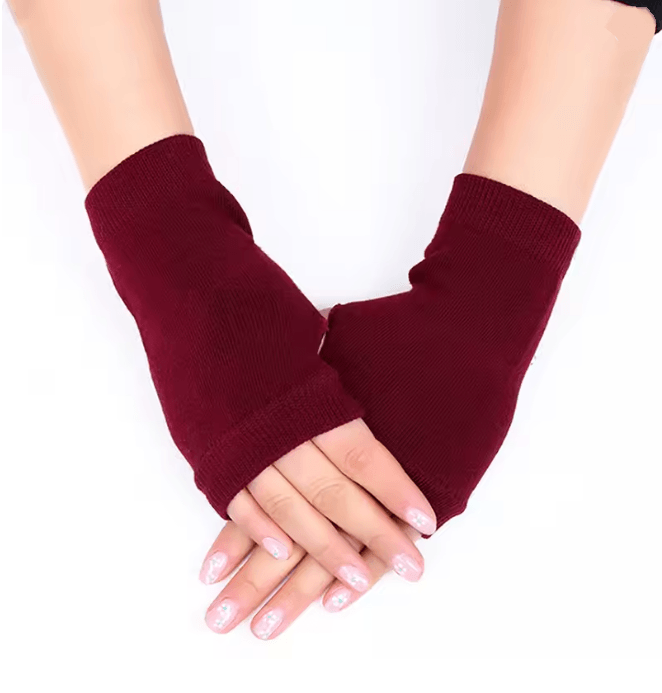 Chunky Knit Faux Wool Fingerless Gloves 14