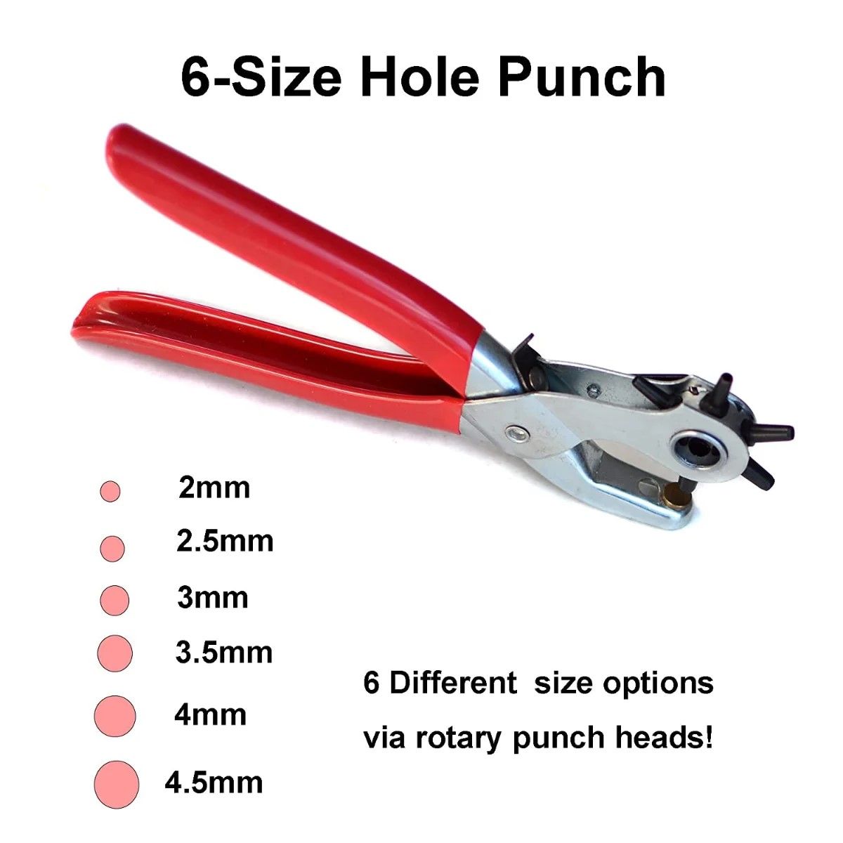 Heavy Duty Leather Hole Punch  6 Size Manual Leather Hole Puncher 5