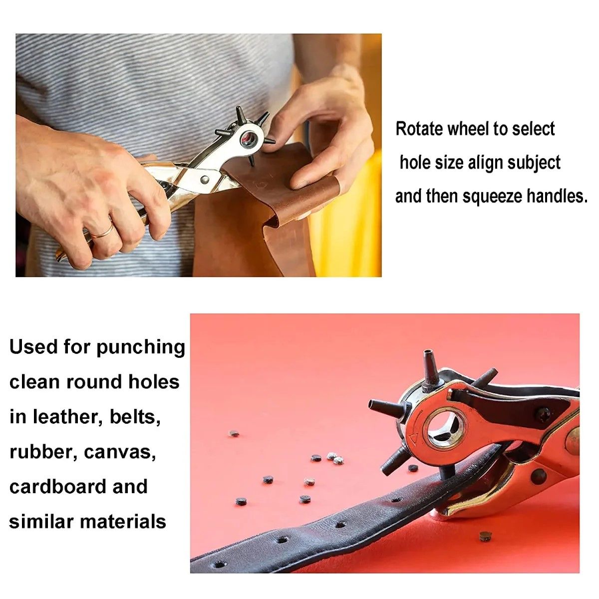 Heavy Duty Leather Hole Punch  6 Size Manual Leather Hole Puncher 7