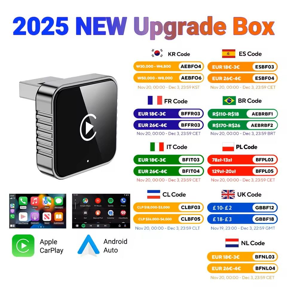 Super Mini CarPlay AI Box Wired to Wireless Adapter with Android Auto and Fast 5GHz WiFi