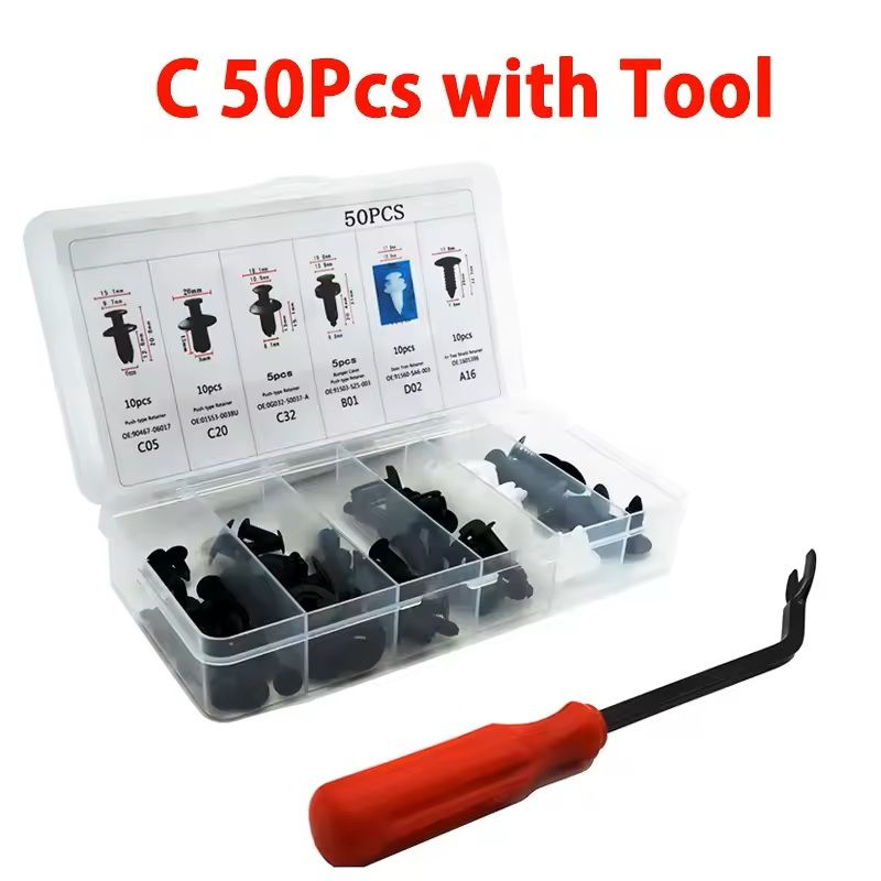 ClipMaster Auto Body Fastener  Retainer Kit  Universal Car Push Pin Rivet Set 4