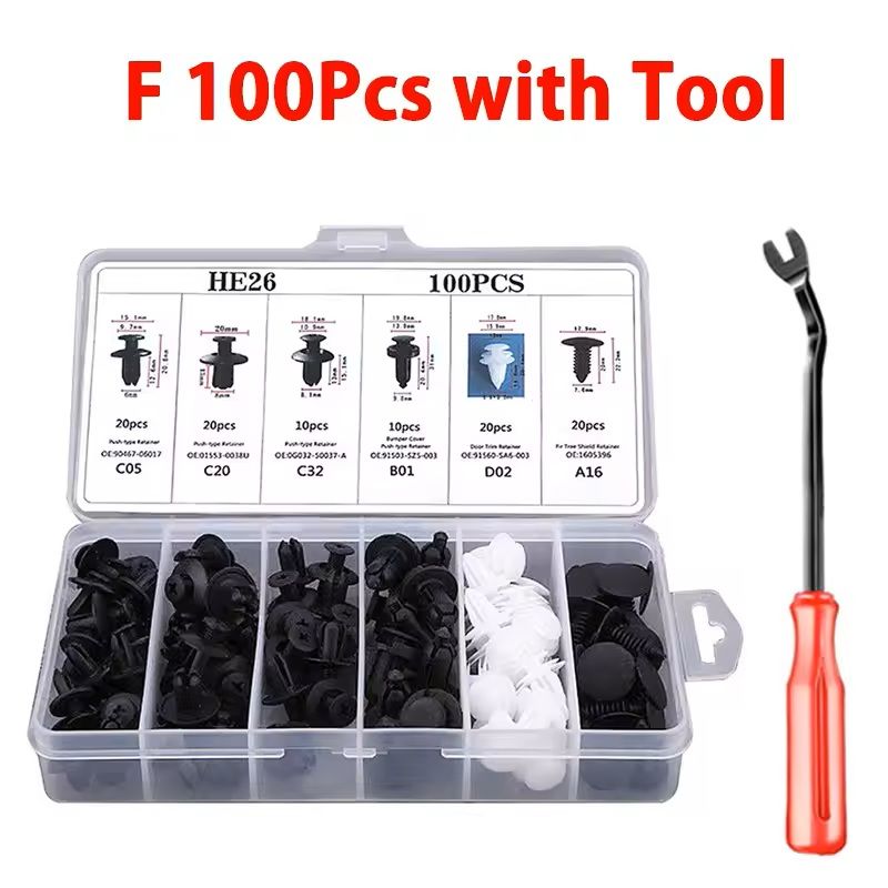 ClipMaster Auto Body Fastener  Retainer Kit  Universal Car Push Pin Rivet Set 6