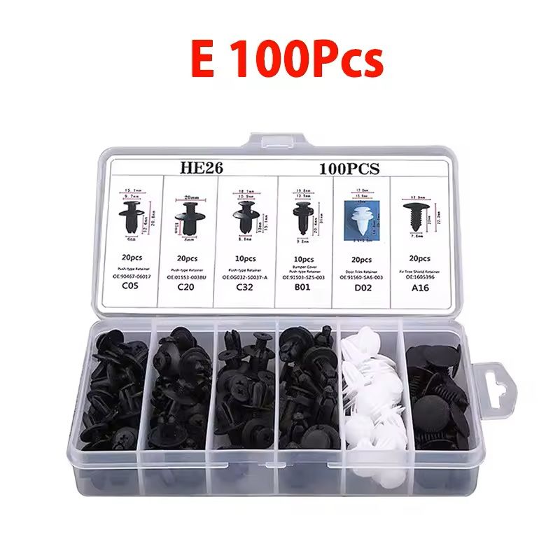 ClipMaster Auto Body Fastener  Retainer Kit  Universal Car Push Pin Rivet Set 7