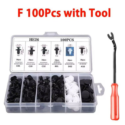 ClipMaster Auto Body Fastener  Retainer Kit  Universal Car Push Pin Rivet Set 9