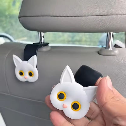 PurrHook 3D Cat Car Seat Headrest Hooks  Cute Storage Hangers For Bags Coats  Accessories 4