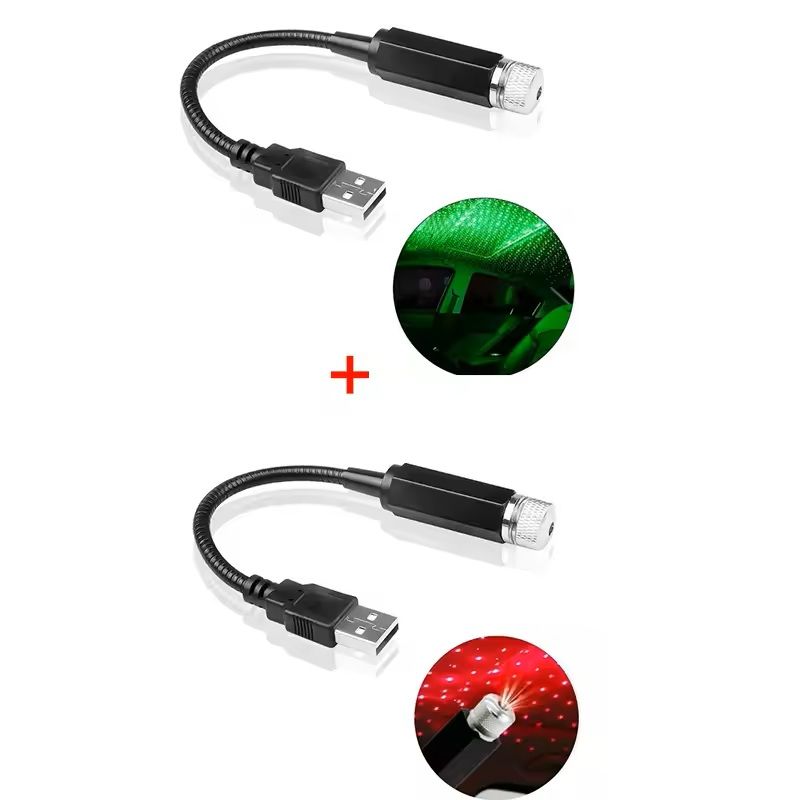 GalaxyGlow USB Starry Sky Projector  2Pack LED Night Lamp For Car Roof Or Room Ceiling 7