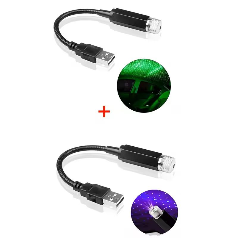 GalaxyGlow USB Starry Sky Projector  2Pack LED Night Lamp For Car Roof Or Room Ceiling 9