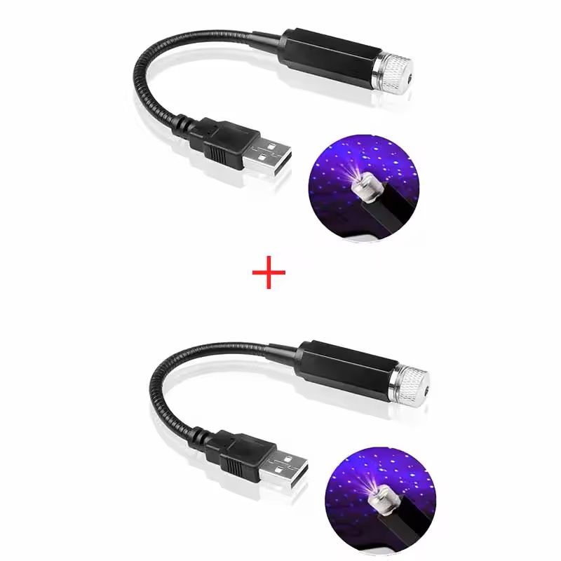 GalaxyGlow USB Starry Sky Projector  2Pack LED Night Lamp For Car Roof Or Room Ceiling 15