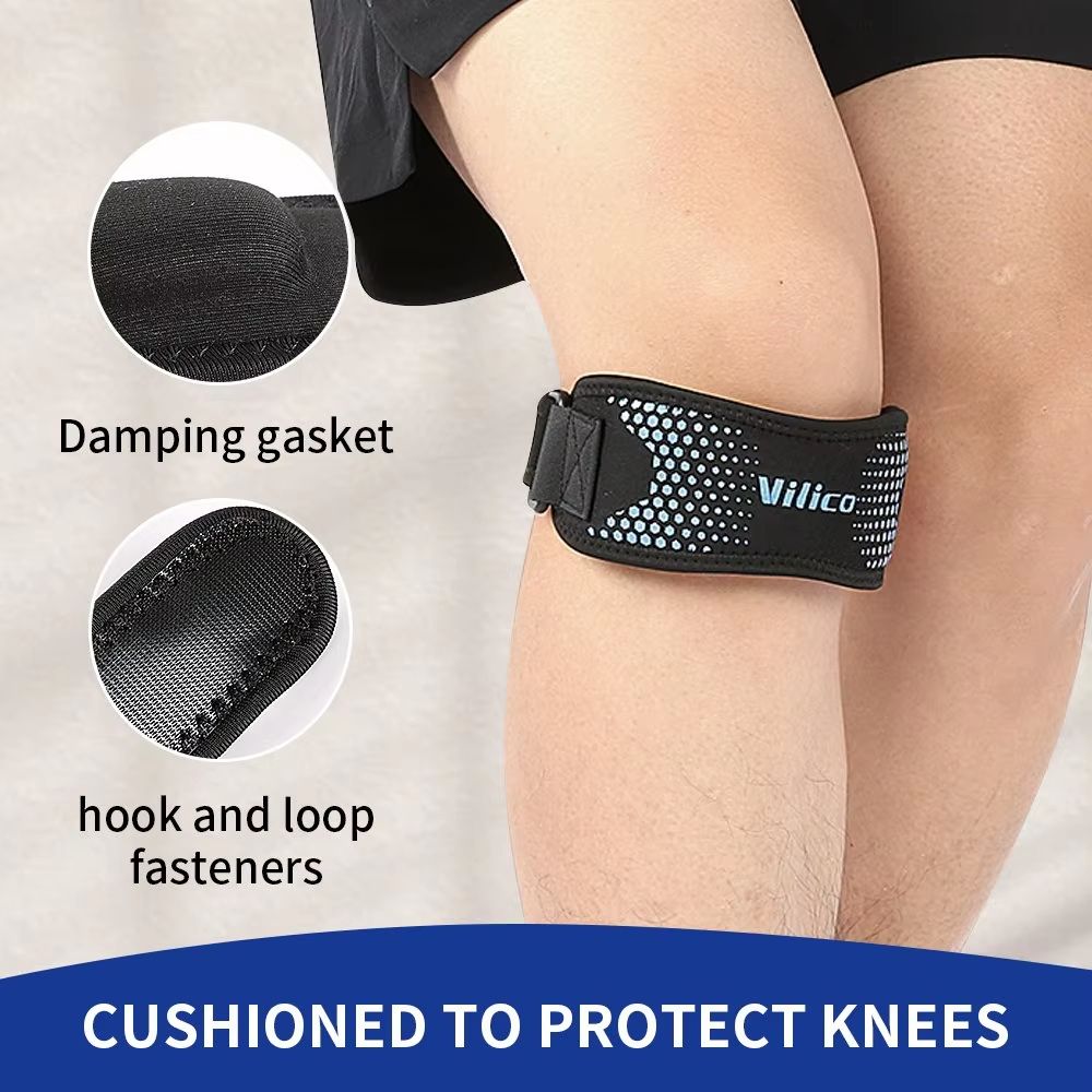Adjustable Patella Knee Strap Brace – Patellar Tendon Stabilizer Support Band for Sports
