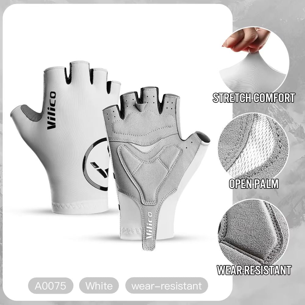 Breaking Wind Half Finger Cycling Gloves Antislip Road Bike And MTB Mittens 10