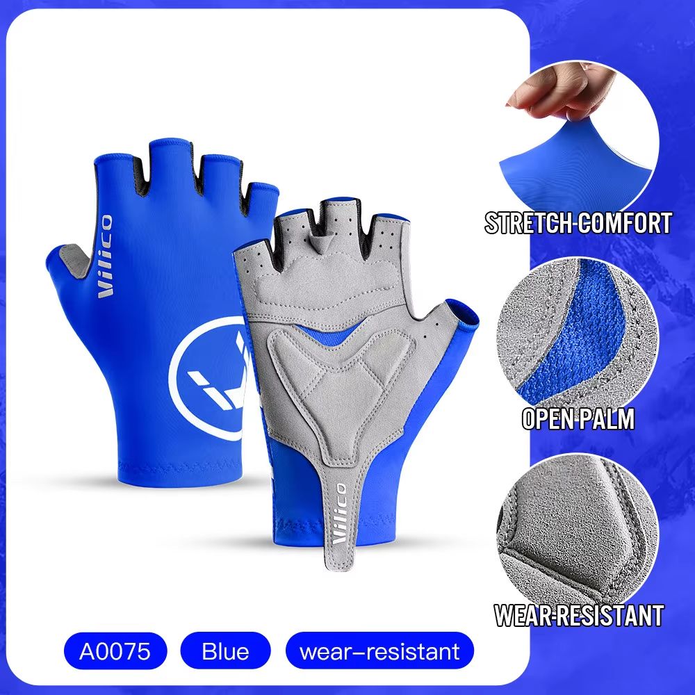 Breaking Wind Half Finger Cycling Gloves Antislip Road Bike And MTB Mittens 7
