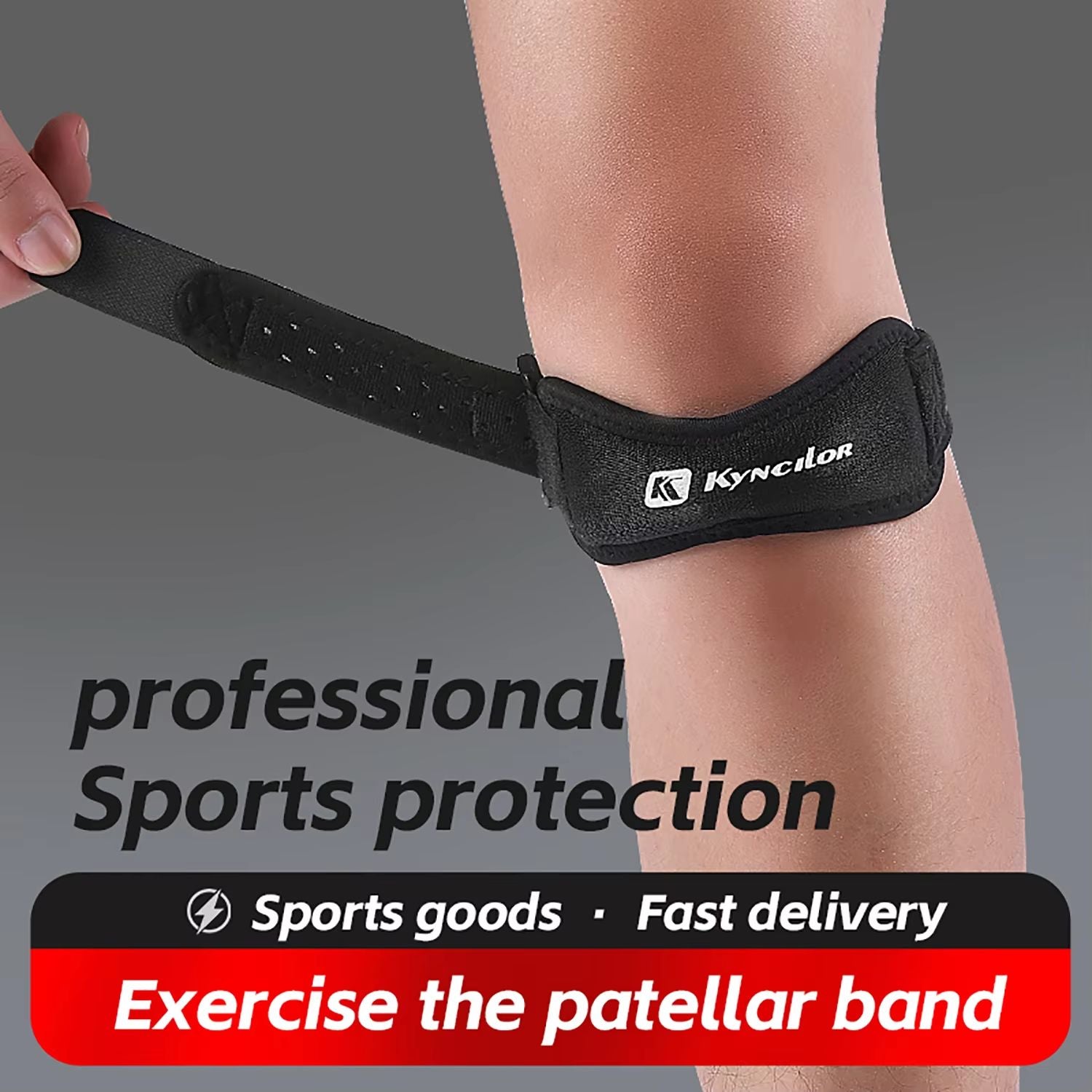 Adjustable Patellar Tendon Strap with Silica Gel Padding – Relief for Jumper's Knee and Running