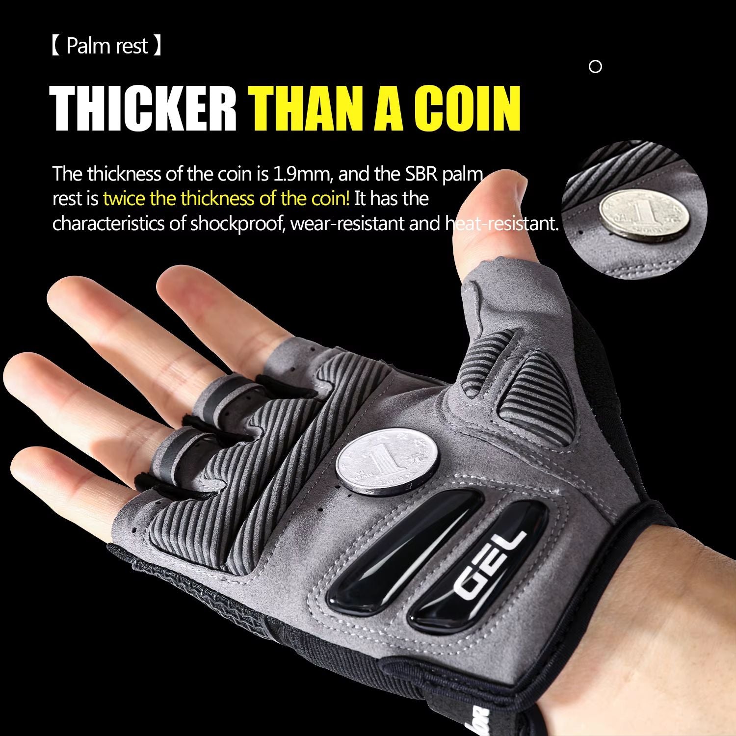 AntiSlip Half Finger Cycling Gloves With ShockAbsorbing Padding  Breathable For Men  Women 4