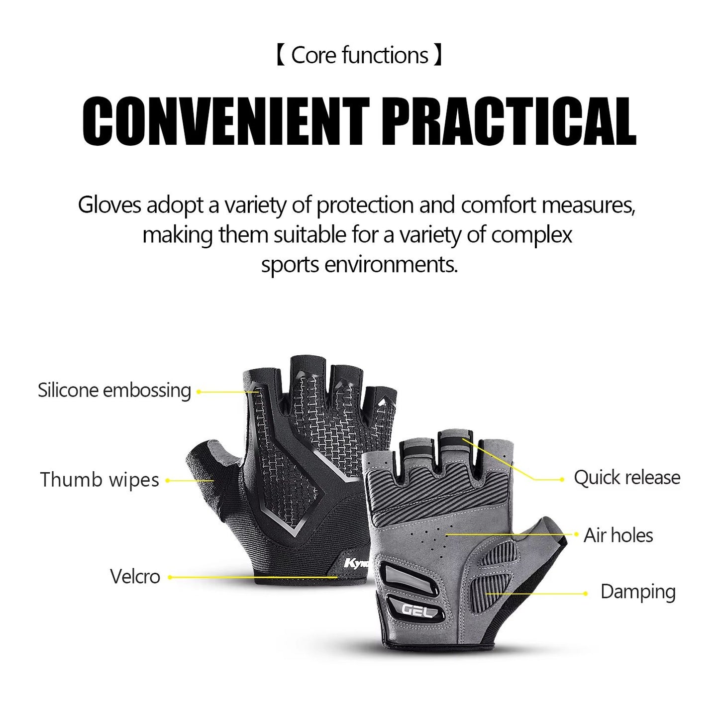 Breathable Half Finger Cycling Gloves With Anti Slip Grip And Shock Absorbing Padding For Men And W 1