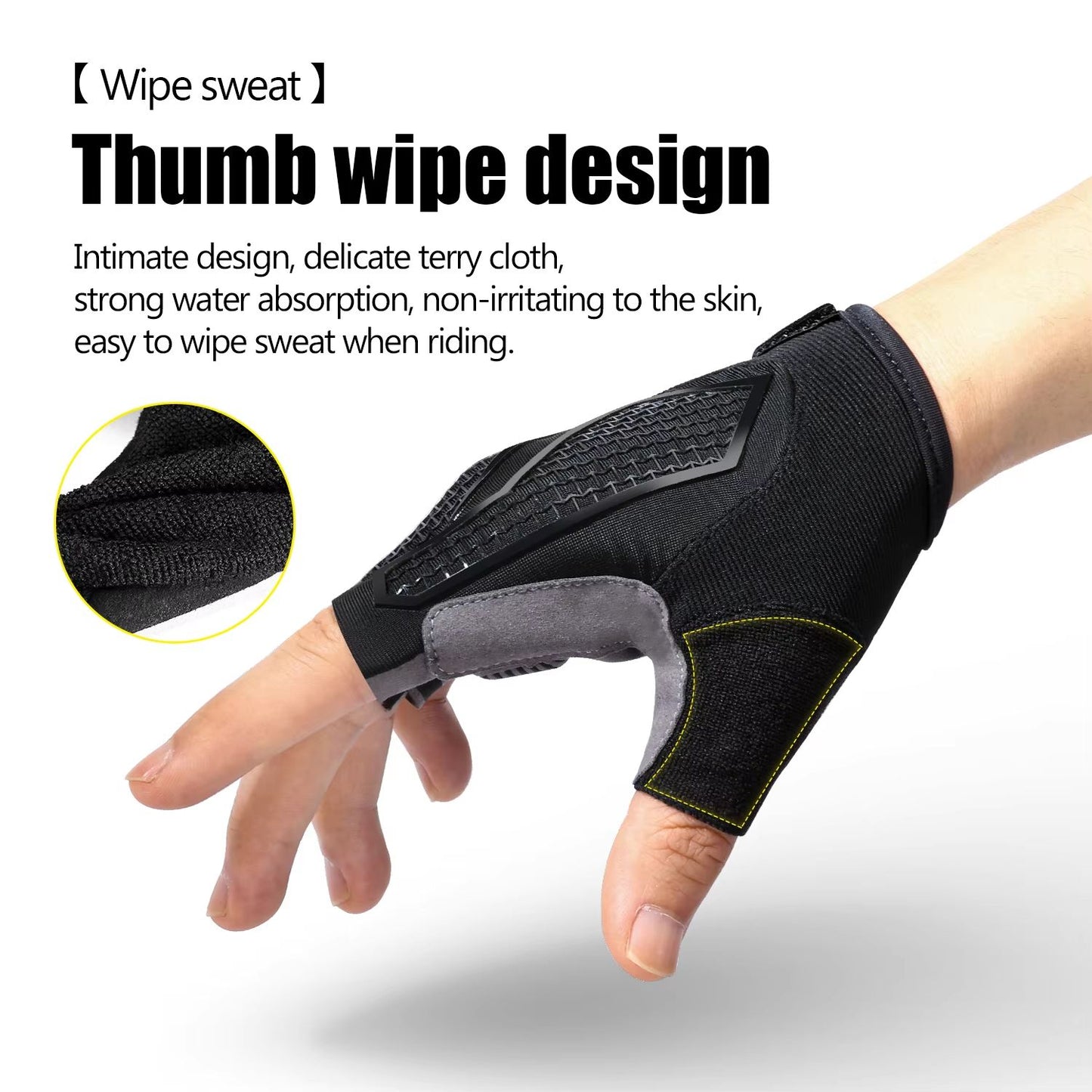 Breathable Half Finger Cycling Gloves With Anti Slip Grip And Shock Absorbing Padding For Men And W 2