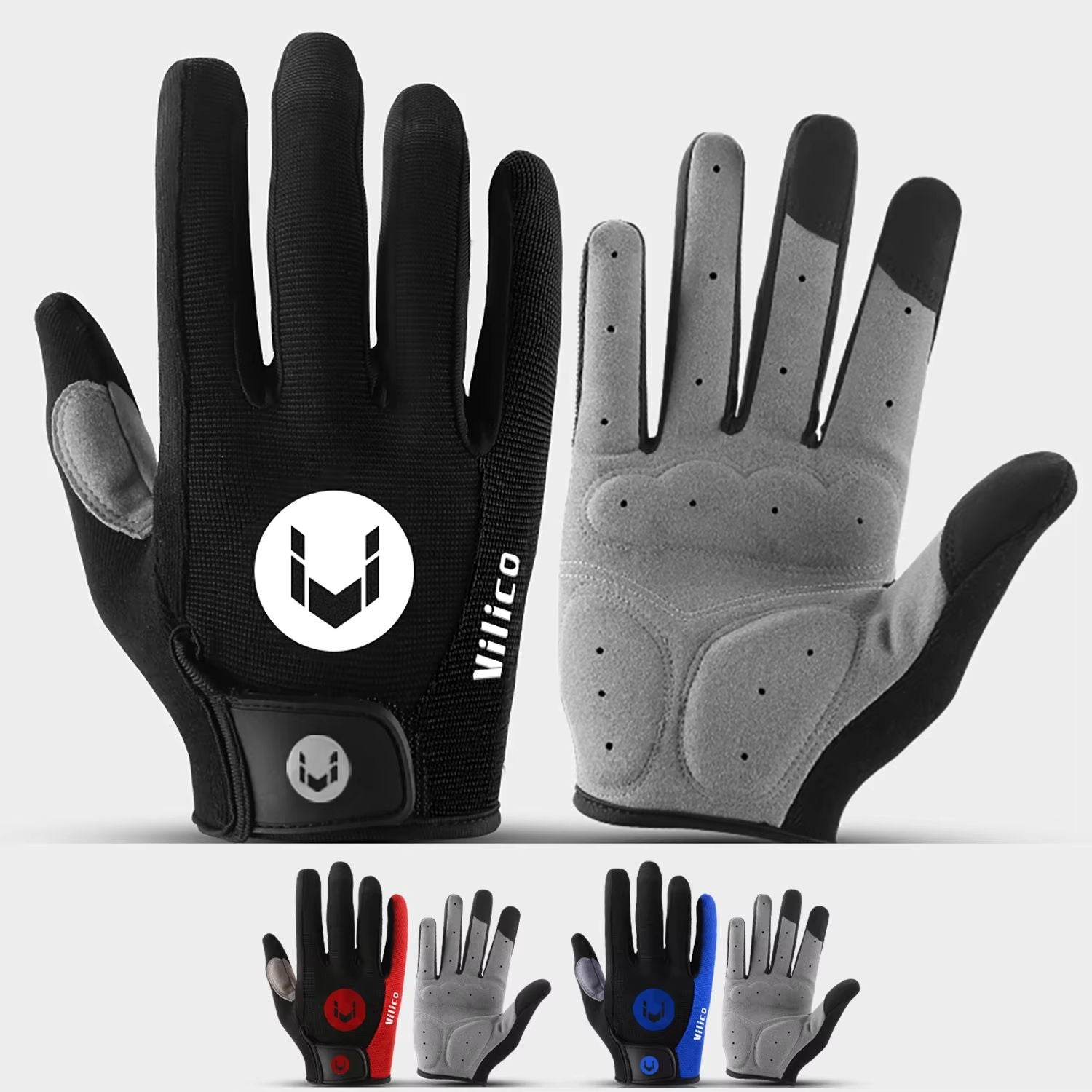 Breath Cool Full Finger MTB Gloves Shock Absorbing Trail and Ride Protection