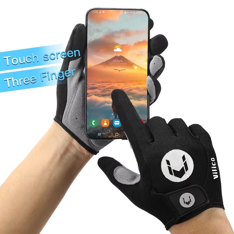Breath Cool Full Finger MTB Gloves Shock Absorbing Trail And Ride Protection 3