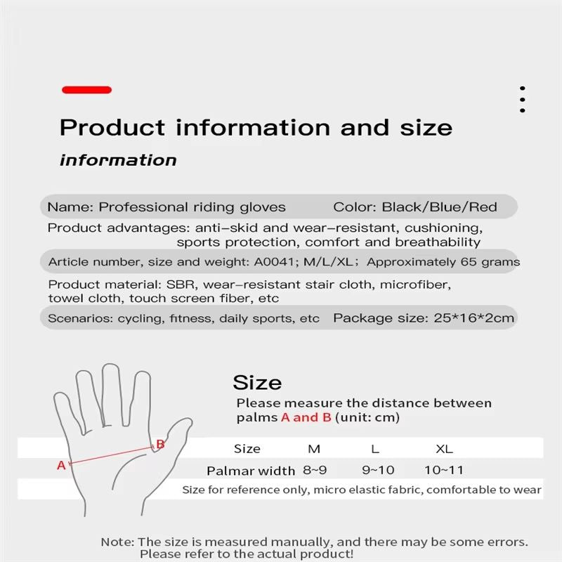 Breath Cool Full Finger MTB Gloves Shock Absorbing Trail And Ride Protection 5