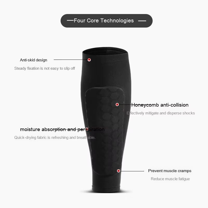 Honeycomb Shin Guards Leg Sleeves  Shockproof Soccer Protection With AntiSlip Grip 3