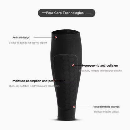 Honeycomb Shin Guards Leg Sleeves  Shockproof Soccer Protection With AntiSlip Grip 3