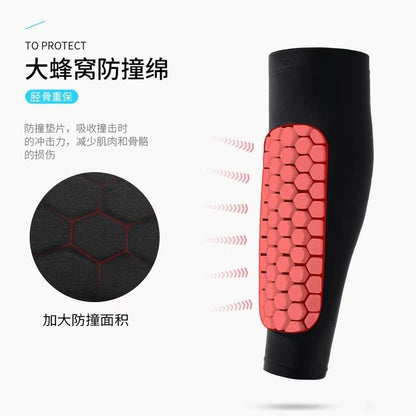 Honeycomb Shin Guards Leg Sleeves  Shockproof Soccer Protection With AntiSlip Grip 4