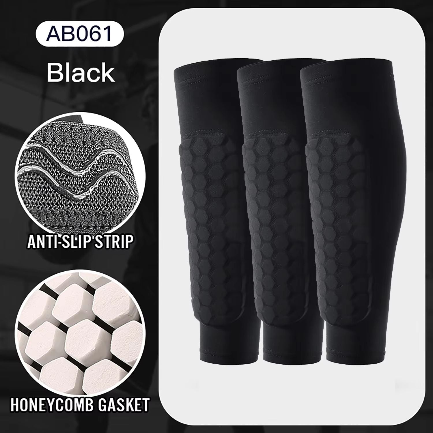 Honeycomb Shin Guards Leg Sleeves  Shockproof Soccer Protection With AntiSlip Grip 16