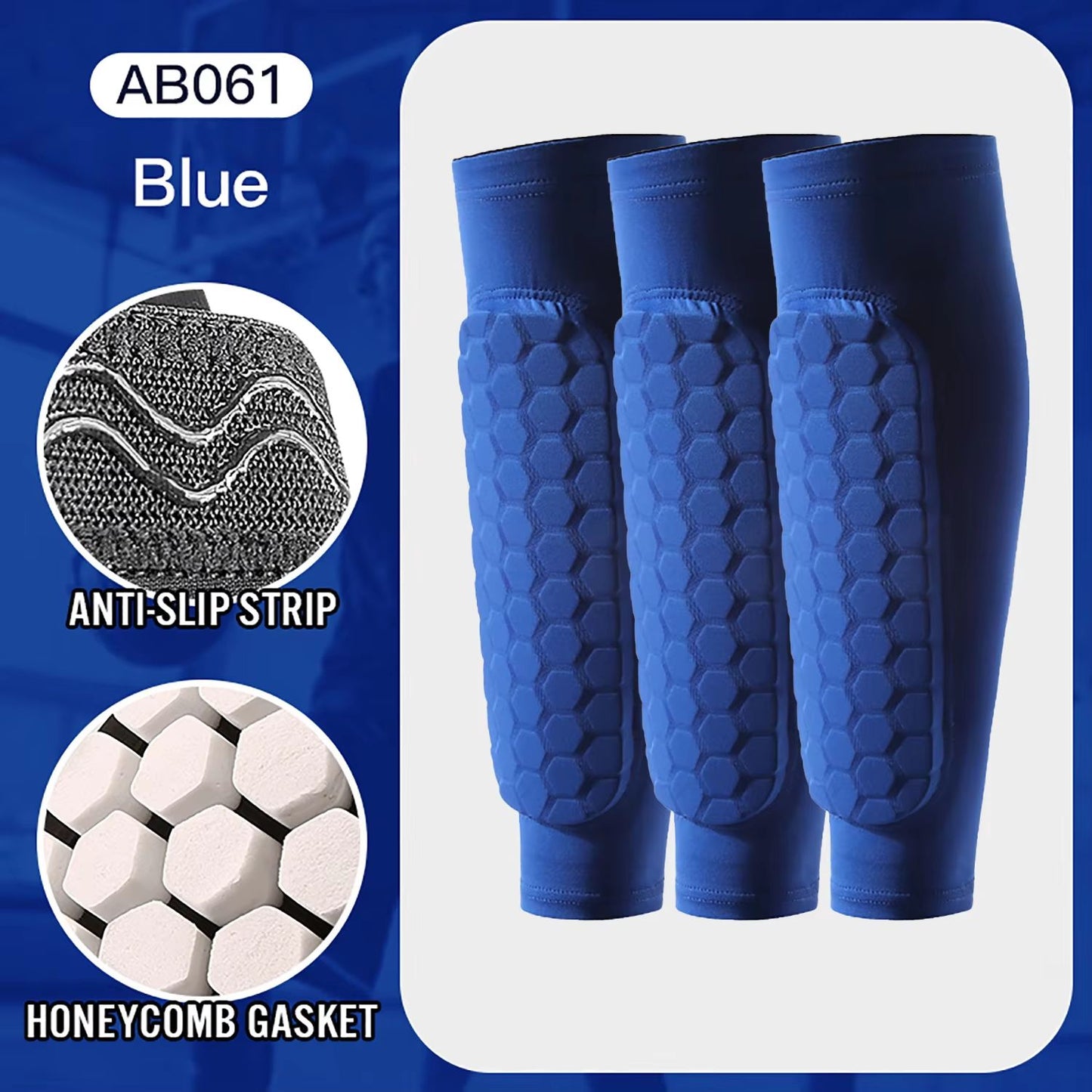 Honeycomb Shin Guards Leg Sleeves  Shockproof Soccer Protection With AntiSlip Grip 17