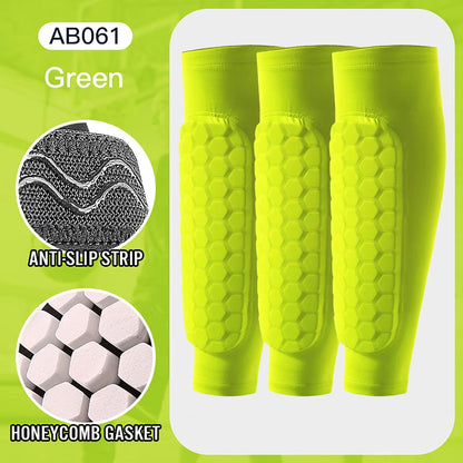 Honeycomb Shin Guards Leg Sleeves  Shockproof Soccer Protection With AntiSlip Grip 18