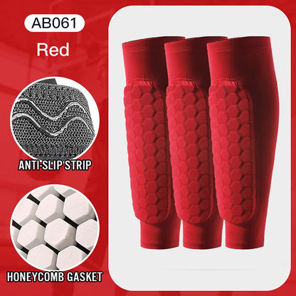 Honeycomb Shin Guards Leg Sleeves  Shockproof Soccer Protection With AntiSlip Grip 19
