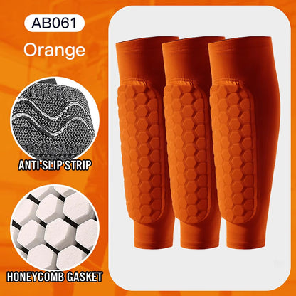 Honeycomb Shin Guards Leg Sleeves  Shockproof Soccer Protection With AntiSlip Grip 20