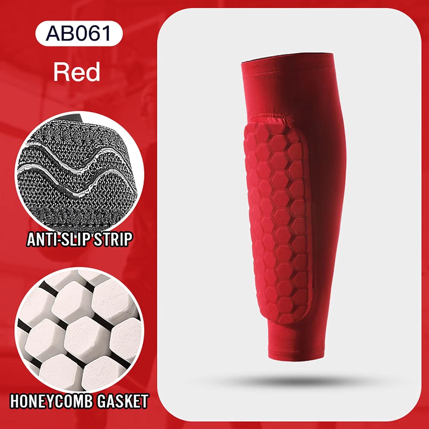 Honeycomb Padded Football Shin Guard Compression Sleeve 9