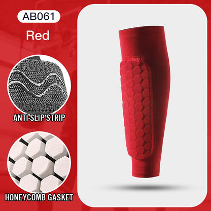 Honeycomb Padded Football Shin Guard Compression Sleeve 9