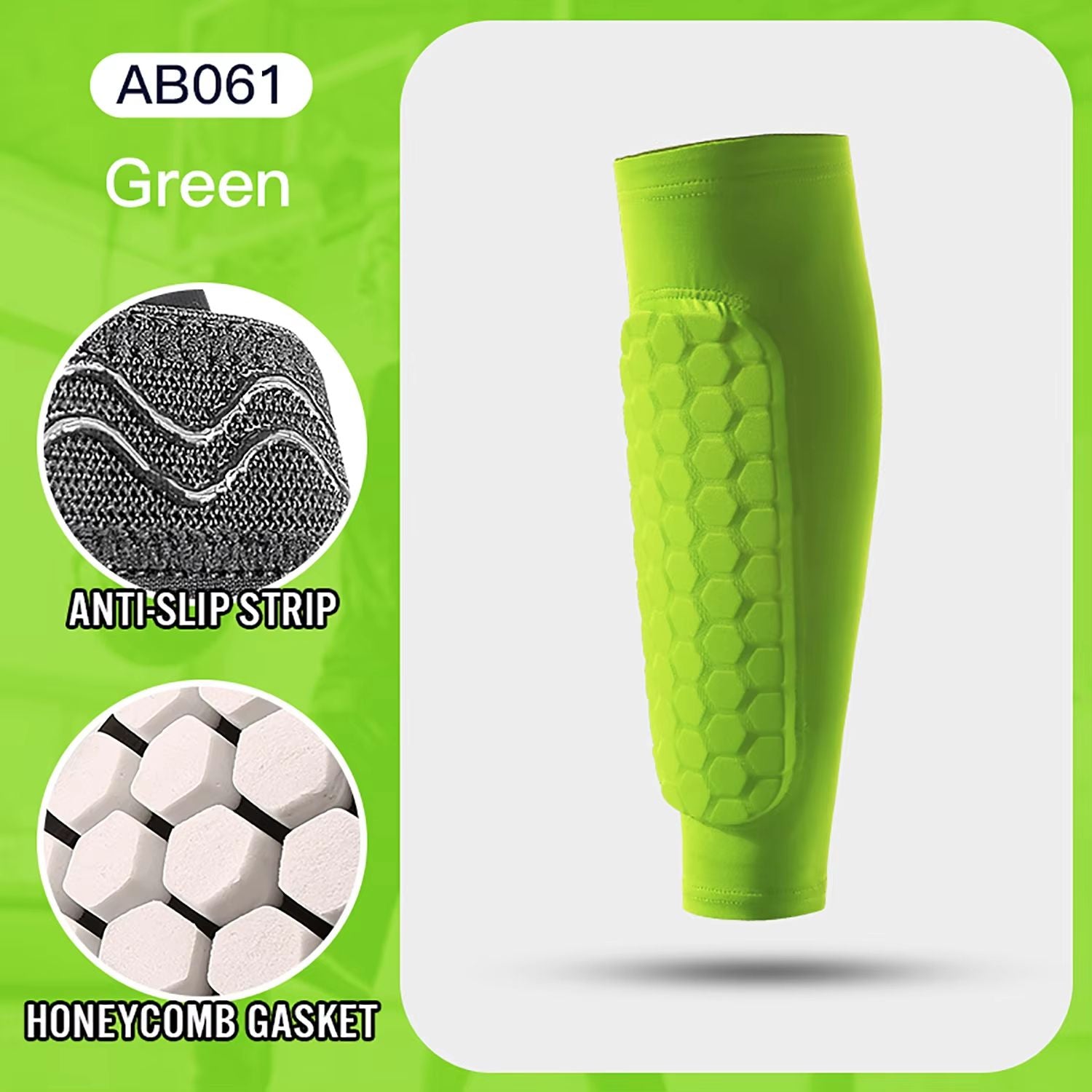 Honeycomb Padded Football Shin Guard Compression Sleeve 10