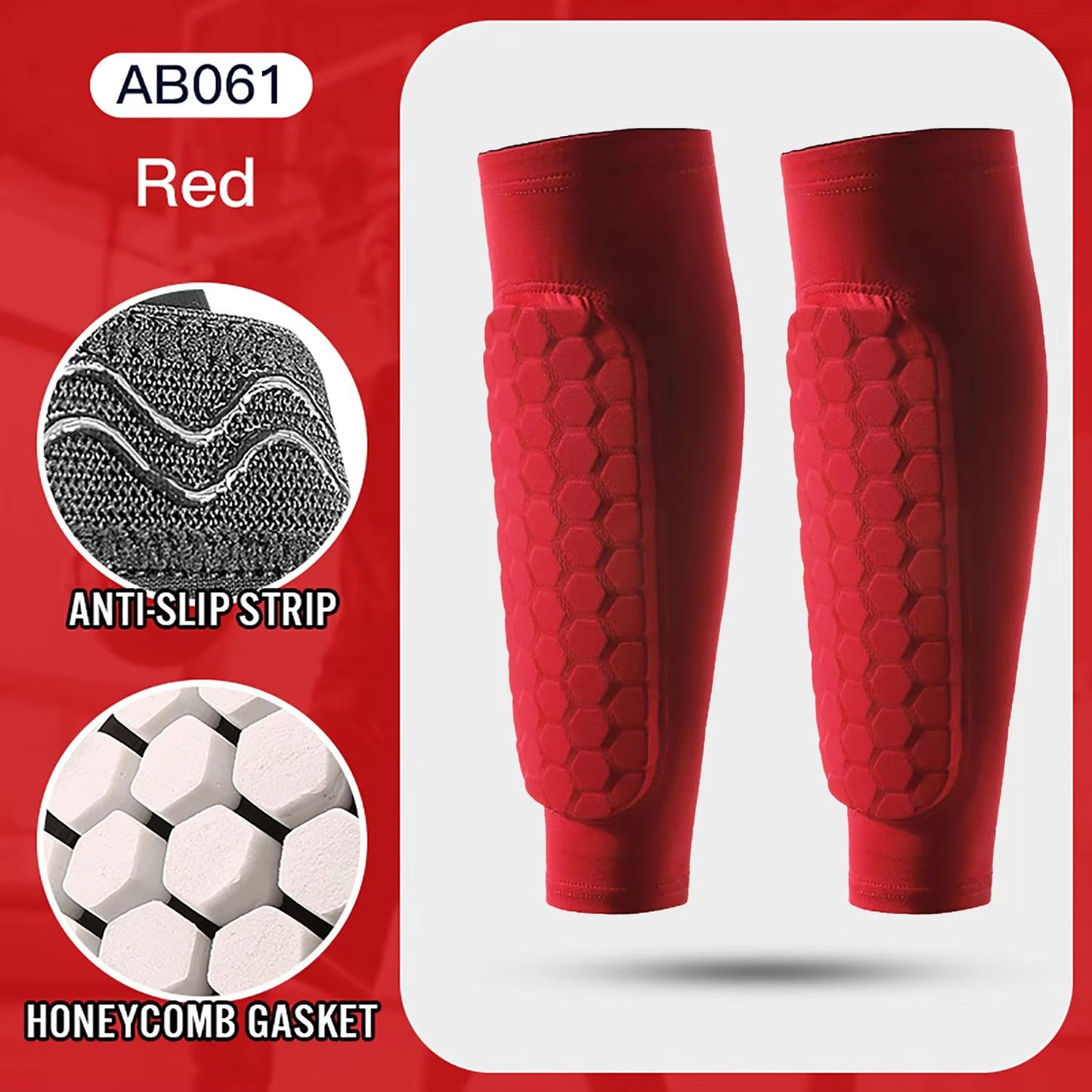 Honeycomb Padded Football Shin Guard Compression Sleeve 13