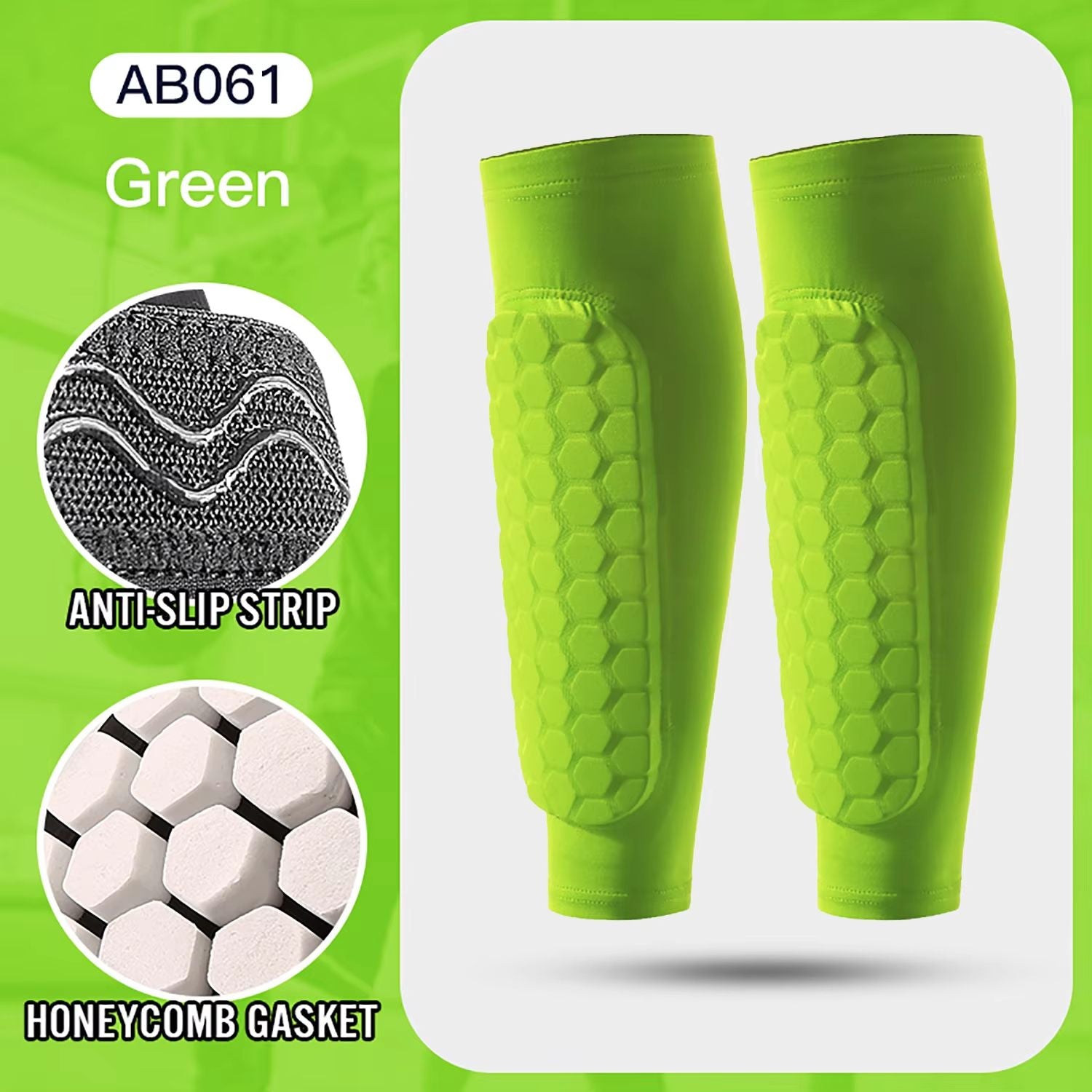 Honeycomb Padded Football Shin Guard Compression Sleeve 14