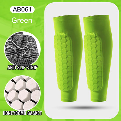 Honeycomb Padded Football Shin Guard Compression Sleeve 14