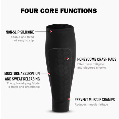 Honeycomb Padded Football Shin Guard Compression Sleeve 3