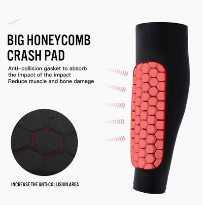 Honeycomb Padded Football Shin Guard Compression Sleeve 4