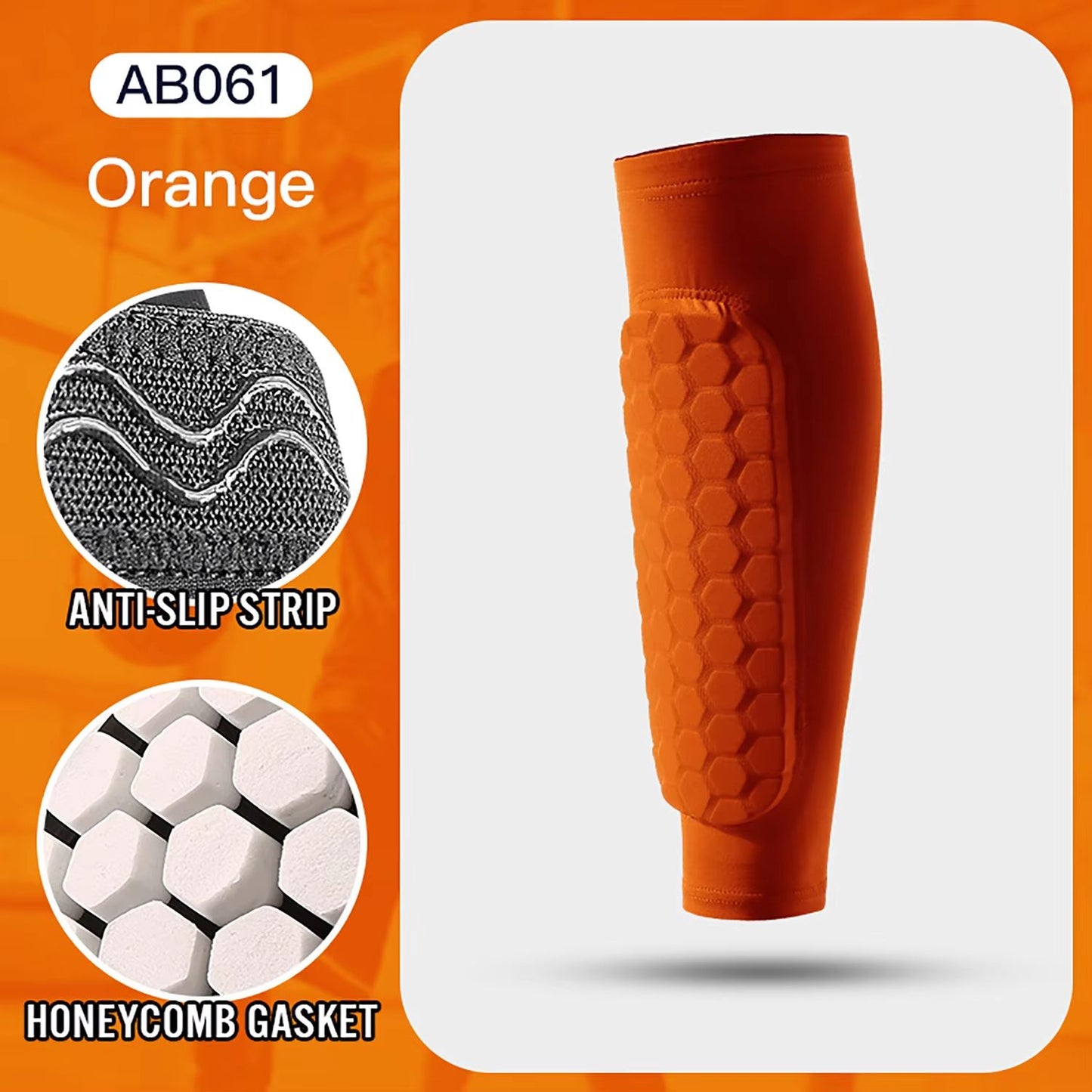 Honeycomb Padded Football Shin Guard Compression Sleeve 6