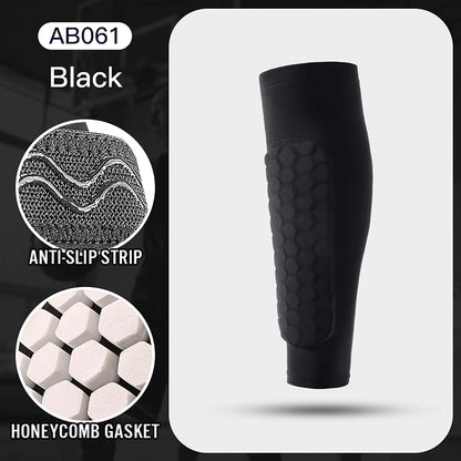 Honeycomb Padded Football Shin Guard Compression Sleeve 7