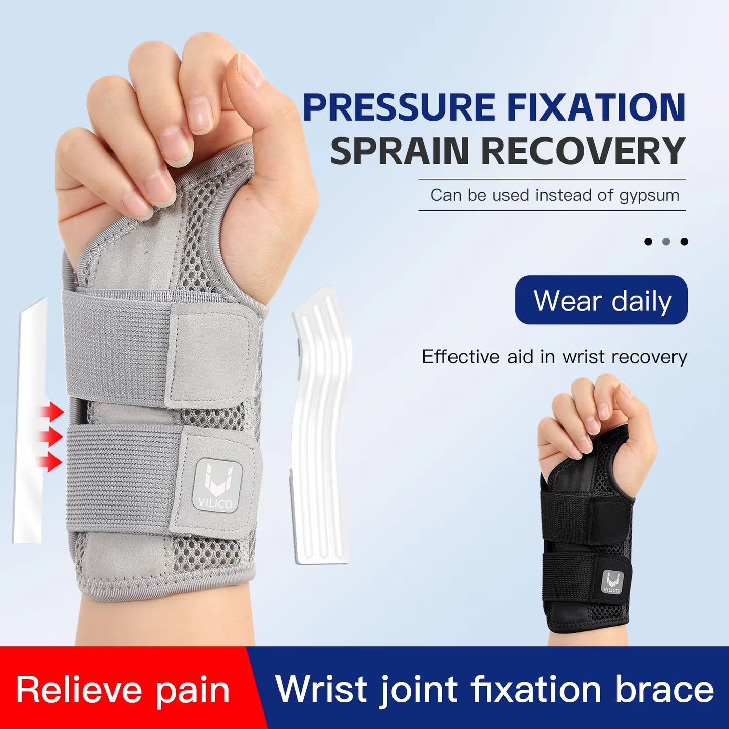 Adjustable Thumb & Wrist Support Brace with Dual Straps – Relief for Tendonitis and Strain