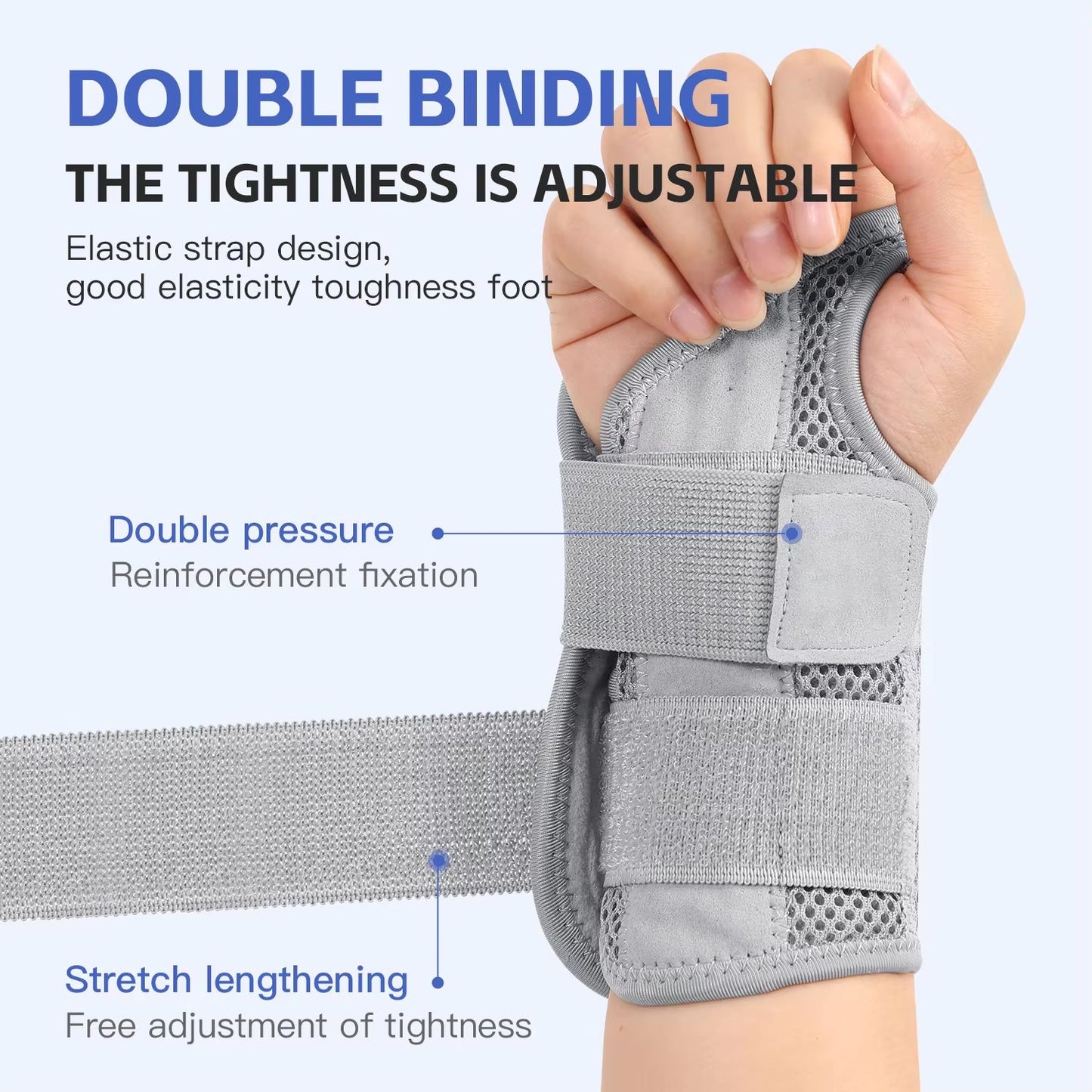 Adjustable Thumb  Wrist Support Brace With Dual Straps  Relief For Tendonitis And Strain 3
