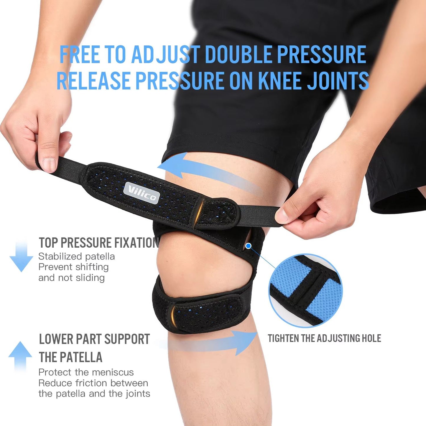 Adjustable IT Band Compression Wrap For Knee Thigh  Hip Support 2