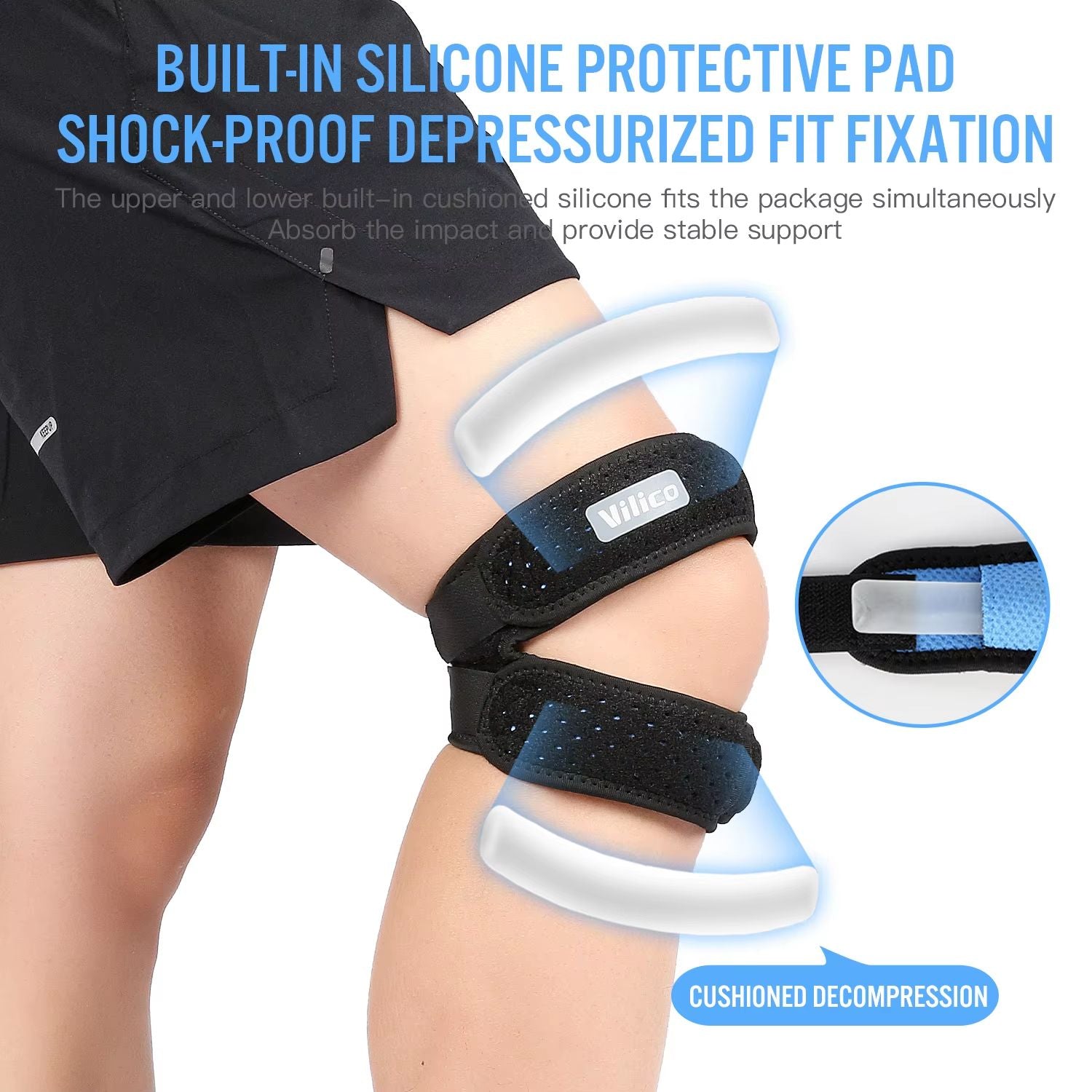 Adjustable IT Band Compression Wrap For Knee Thigh  Hip Support 4
